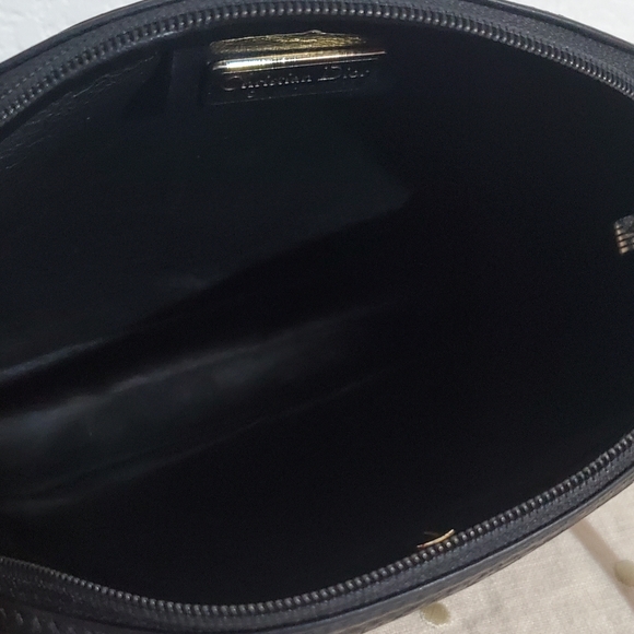 CHRISTIAN DIOR VINTAGE CLASSIC CALF BLACK  LEATHER CROSS BODY SLING BAG- FRANCE - Picture 11 of 14